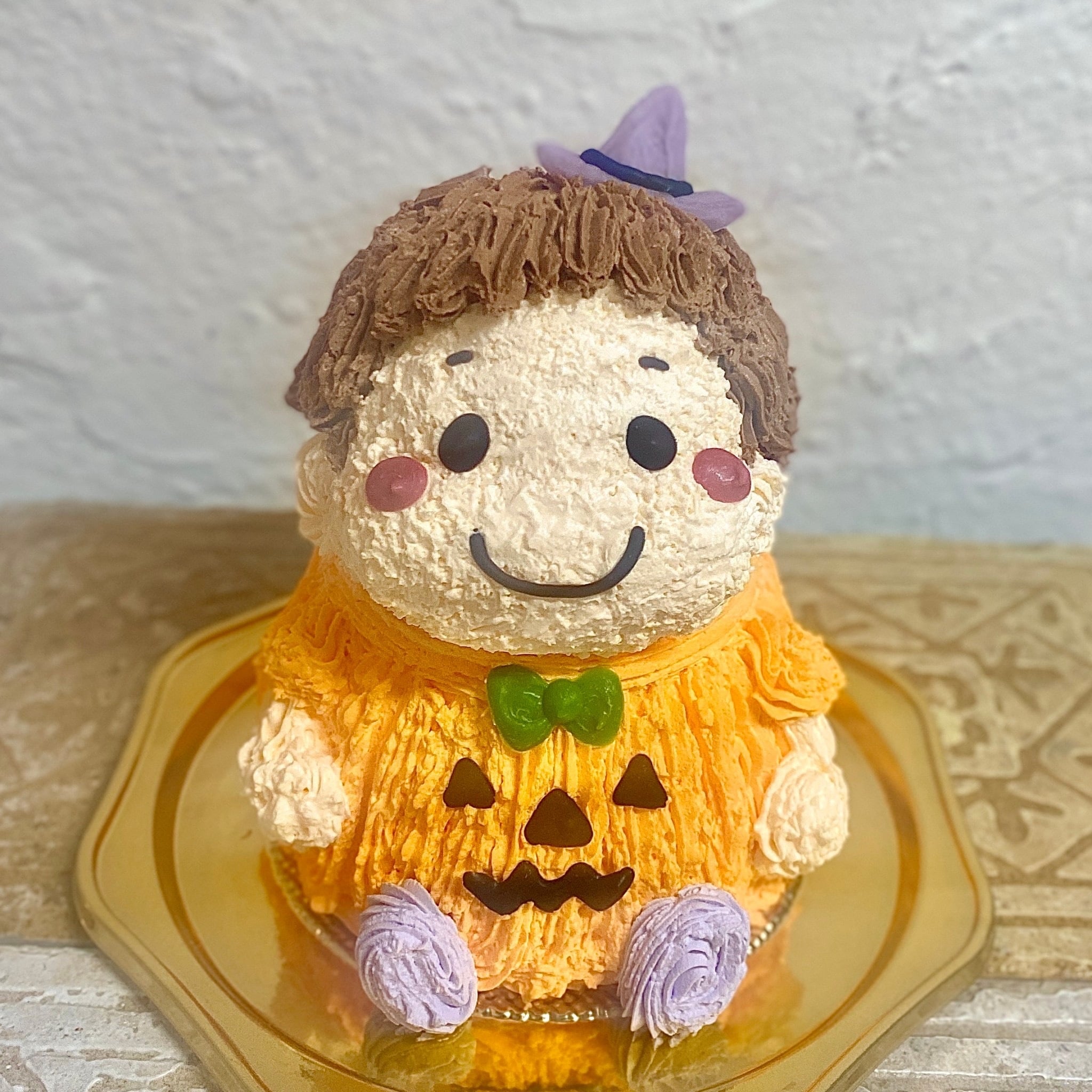 ハロウィンかぼちゃの男の子の立体ケーキ 誕生日 可愛い ケーキ 立体 動物 男の子  子供 人気 プレゼント ハロウィン　10月