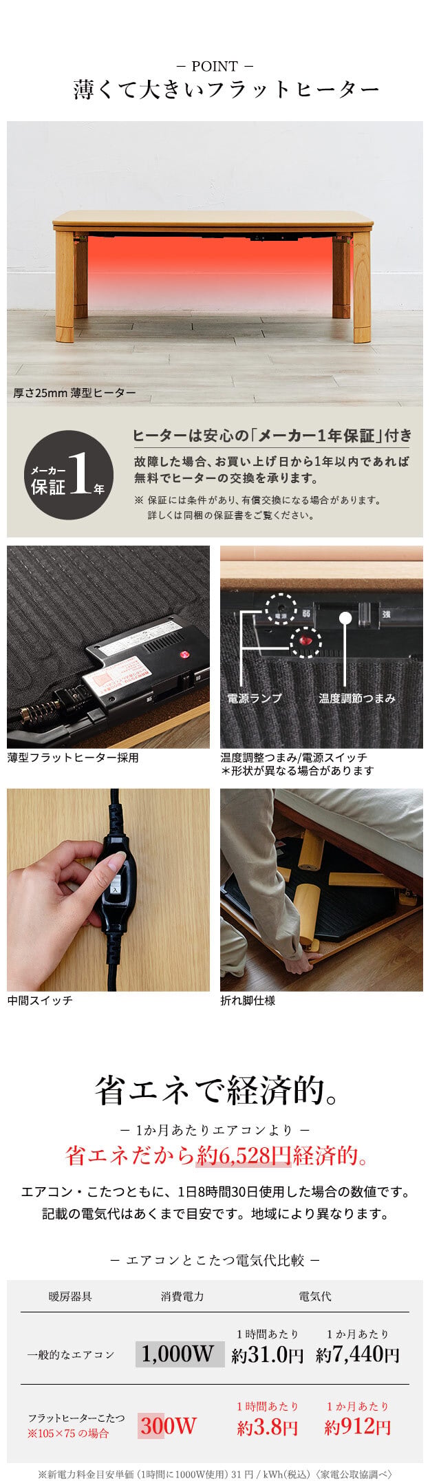 フラットヒーター折れ脚こたつ-フラットモリス 60x60cm SAI 彩 正方形 テーブル 折りたたみ おしゃれ 北欧 コタツ 炬燵 フラットヒーター リビングテーブル ローテーブル 節電 省エネ 高さ調節 継ぎ脚 北欧 木製 木目 ブラウン ナチュラル