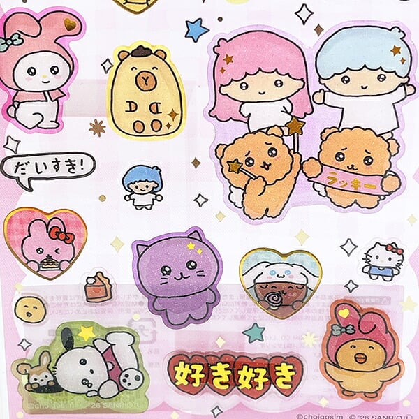 サンリオキャラクターズ ×チェゴシム クリアキャンディシール ピンク 文具 Sanrio