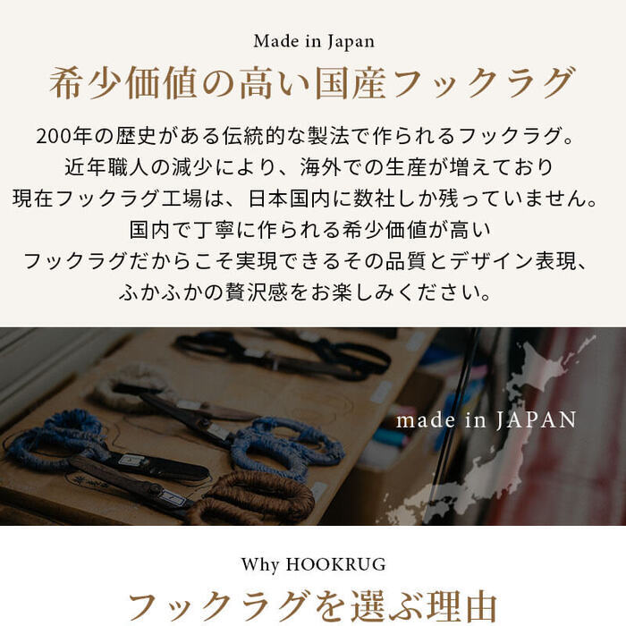 ラグ カーペット 45x60cm ロマーノ 玄関マット フック 日本製 キッチンマット