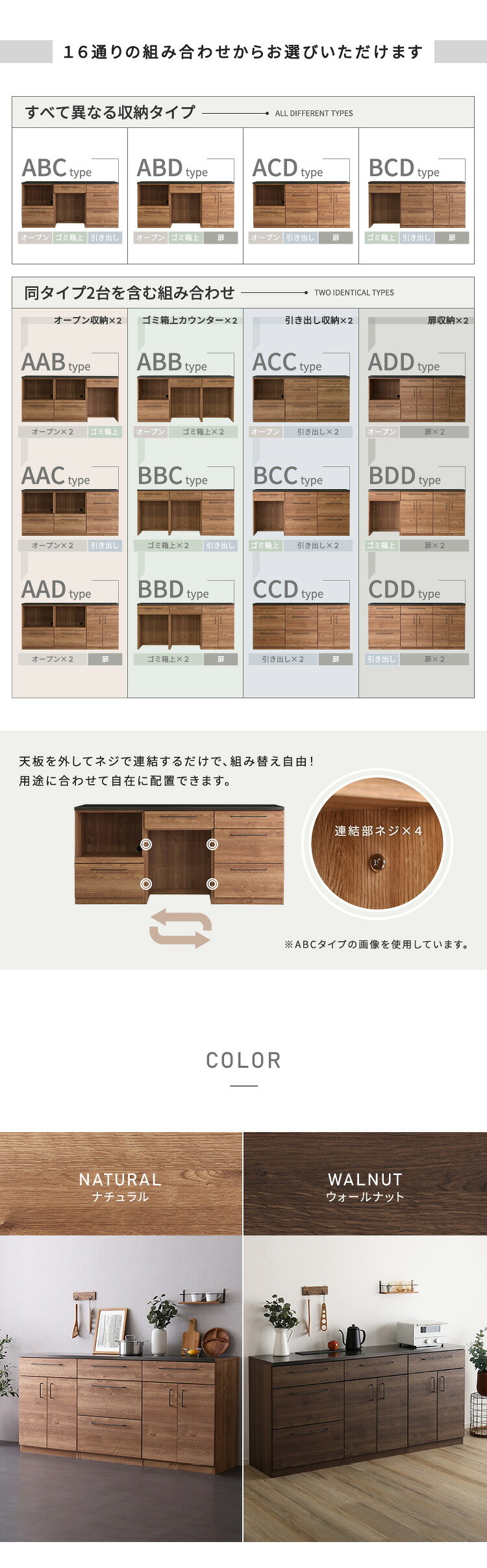 キッチンカウンター キッチン収納 日本製 特殊鋼板を使った組み合わせ 180cm 引き出し収納+扉収納+扉収納 新生活