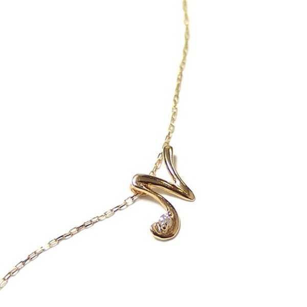 イニシャル ネックレス K18 ゴールド ダイヤモンド 0.01ct ダイヤネックレス ペンダント レディース ジュエリー アクセサリー 18金 アルファベット N プレゼント ギフト 記念日 誕生日