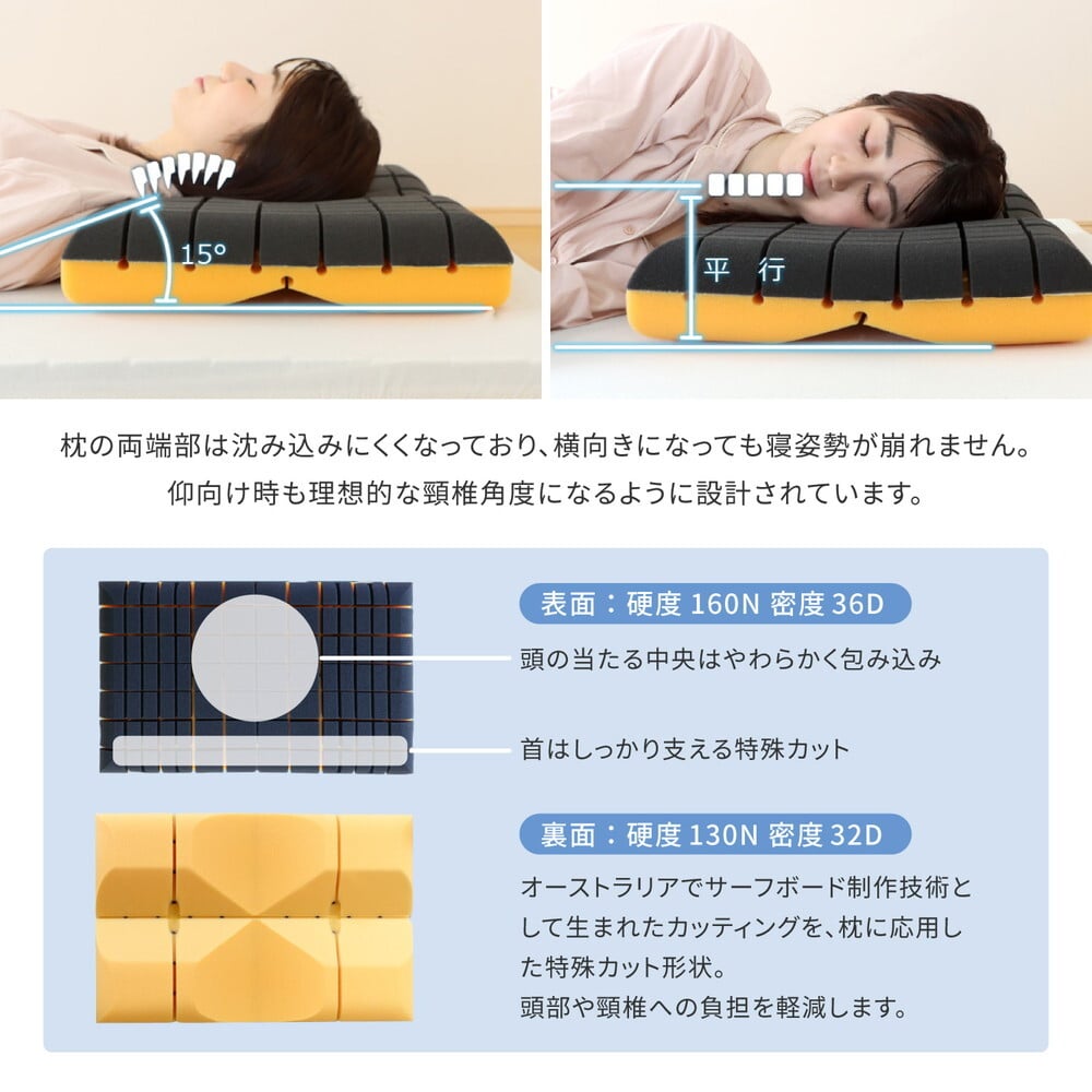 洗える枕 アラエルーノ ピロー 約39×63×9cm ウレタン ウレタン枕 まくら 専用カバー付き 抗菌 抗ウイルス 日本の寝具に革命を! 枕寝具 寝具用品 寝室用 寝室用品 インテリア ポリエステル 綿100%