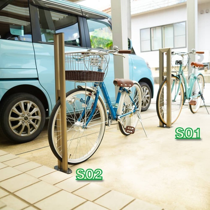 ラック サイクルスタンド スチール 床付け 1台 用 日本製 自転車スタンド 屋外 自転車 スタンド サイクル 駐輪場 固定式 固定タイプ アイアン （銀 銀色 シルバー） ギフト お祝い 模様替え 新生活
