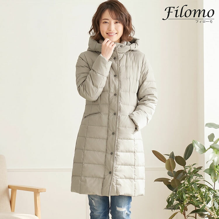 ストレッチ ダウンコート レディース ストレッチ生地 Filomo 大きいサイズ フード付き ナイロン ダウン コート ゆったり 冬 ブランド 30代 40代 50代 ミセス 母親 女性 ギフト プレゼント 5F (08000127r)