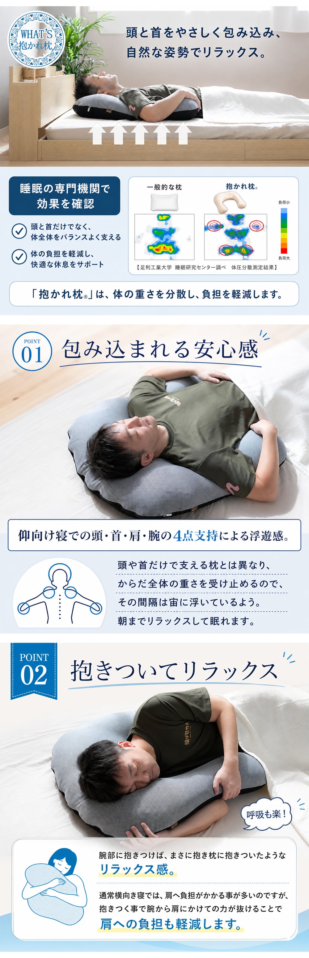【送料無料】【ギフトラッピング無料】【販売累計15万個突破】「華麗なる男の抱かれ枕」肩全体で受け止め包み込まれる安心感☆【日本製】