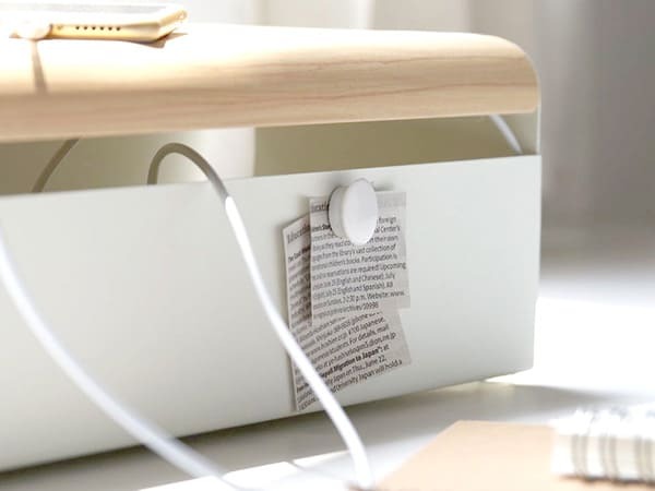 デスク チェア コードボックス 幅38×奥行き13×高さ11cm スチール 完成品 ブラウン ナチュラル ホワイト 配線ボックス 配線 コード 隠し 延長コード 収納 ボックス配線ボックス ボックス 新生活