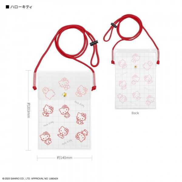 サンリオキャラクターズ スマホポーチ ハローキティ クリア ショルダーバッグ ポシェット レディース キッズ アクスタケース チケットホルダー 痛バッグ 痛バ 斜め掛け 軽量 SANG-530KT サンリオ正規ライセンス品