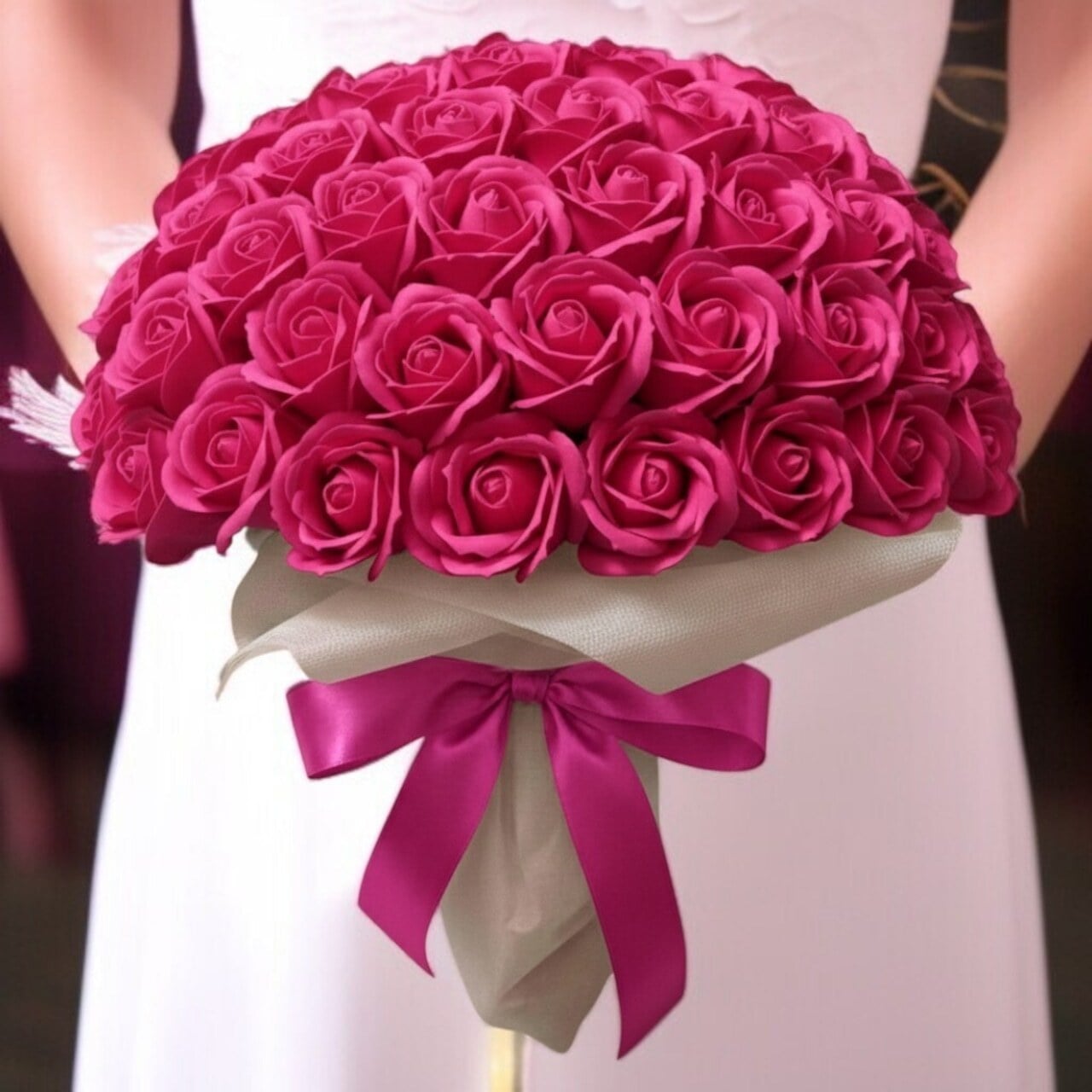 【ローズピンク】「サヴォンローズ」 花束 ブーケ バラの花束 薔薇の花束 花ギフト フラワーギフト フラワーボックス プロポーズ サプライズ ソープフラワー シャボンフラワー 石鹸フラワー 石鹸の花 石鹸のバラ 枯れない花 インテリア 母の日 父の日 敬老の日 クリスマス バレンタイン ホワイトデー 誕生日 入学 卒業 就職 結婚祝い 結婚記念日 退職祝い 記念日 
