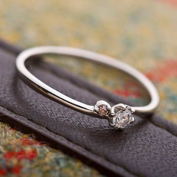 ダイヤモンド リング プラチナ Pt950 合計0.06ct 10号 指輪 ピンクダイヤ レディース アクセサリー ジュエリー 鑑別カード付き 婚約 結婚 記念日 プレゼント