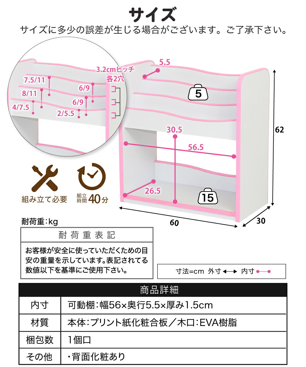 絵本ラック ロータイプ おもちゃ箱 本棚 こども 子供用シェルフ 表紙が見える  絵本棚 こども用本棚 おもちゃ収納 整理箱 おもちゃラック 幅60