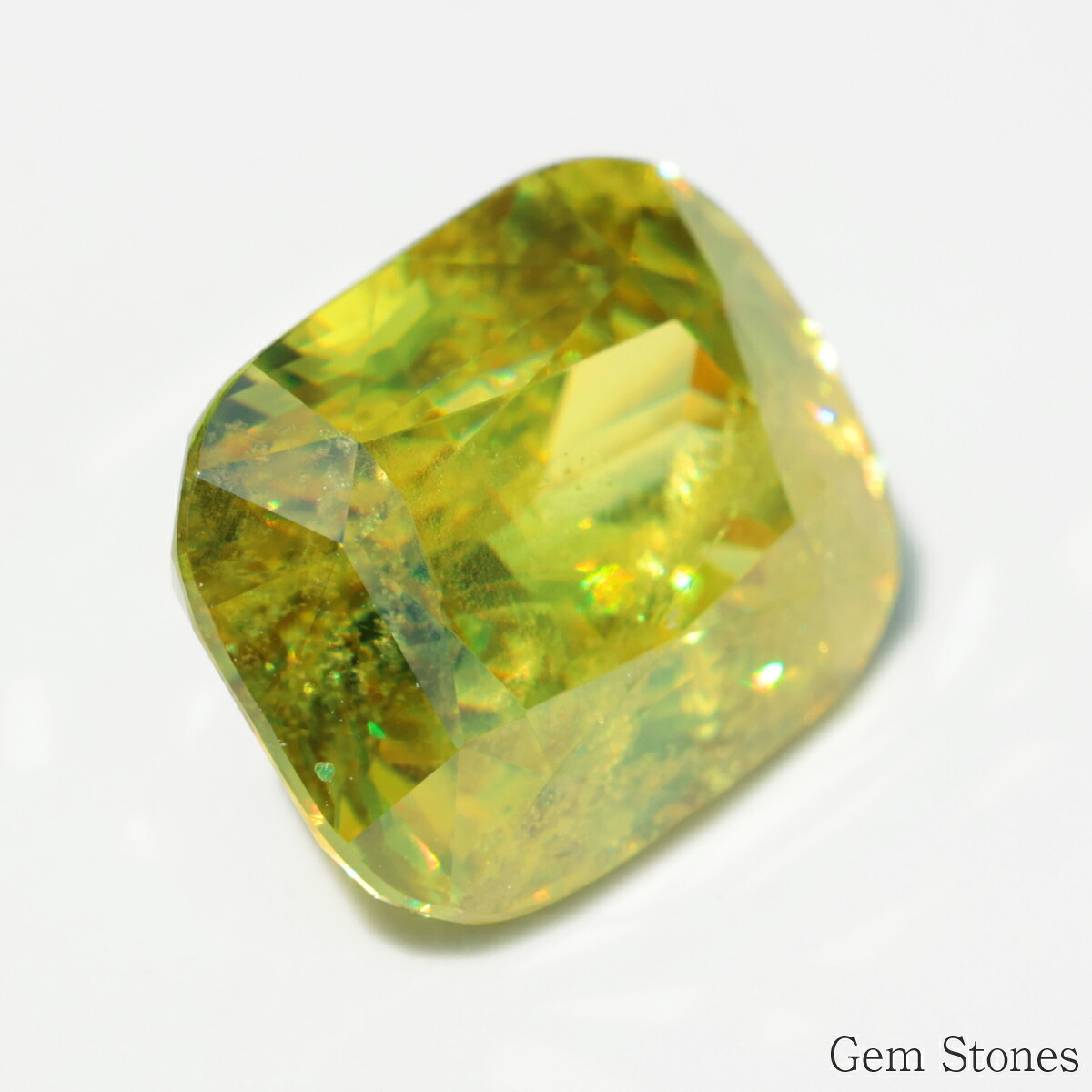 スフェーン 5.164ct 高品質 ルース 宝石 裸石 大粒 イエロー グリーン ジュエリー オリジナル 制作 コレクション 記念 お守り 誕生日 プレゼント