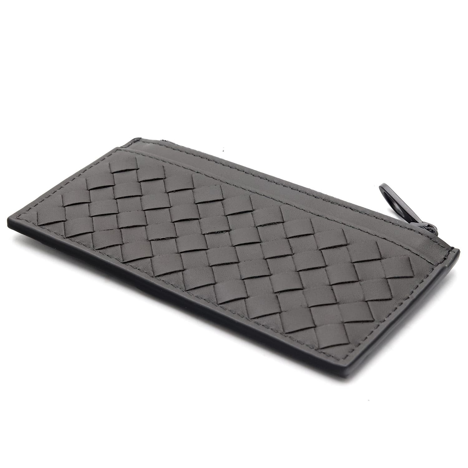 ボッテガヴェネタ BOTTEGA VENETA コインケース 小銭入れ カードケース フラグメントケース イントレチャート メンズ グレー 本革 レザー 薄型 ミニ財布 ファスナー 566430 V47W1 1428 カード5枚