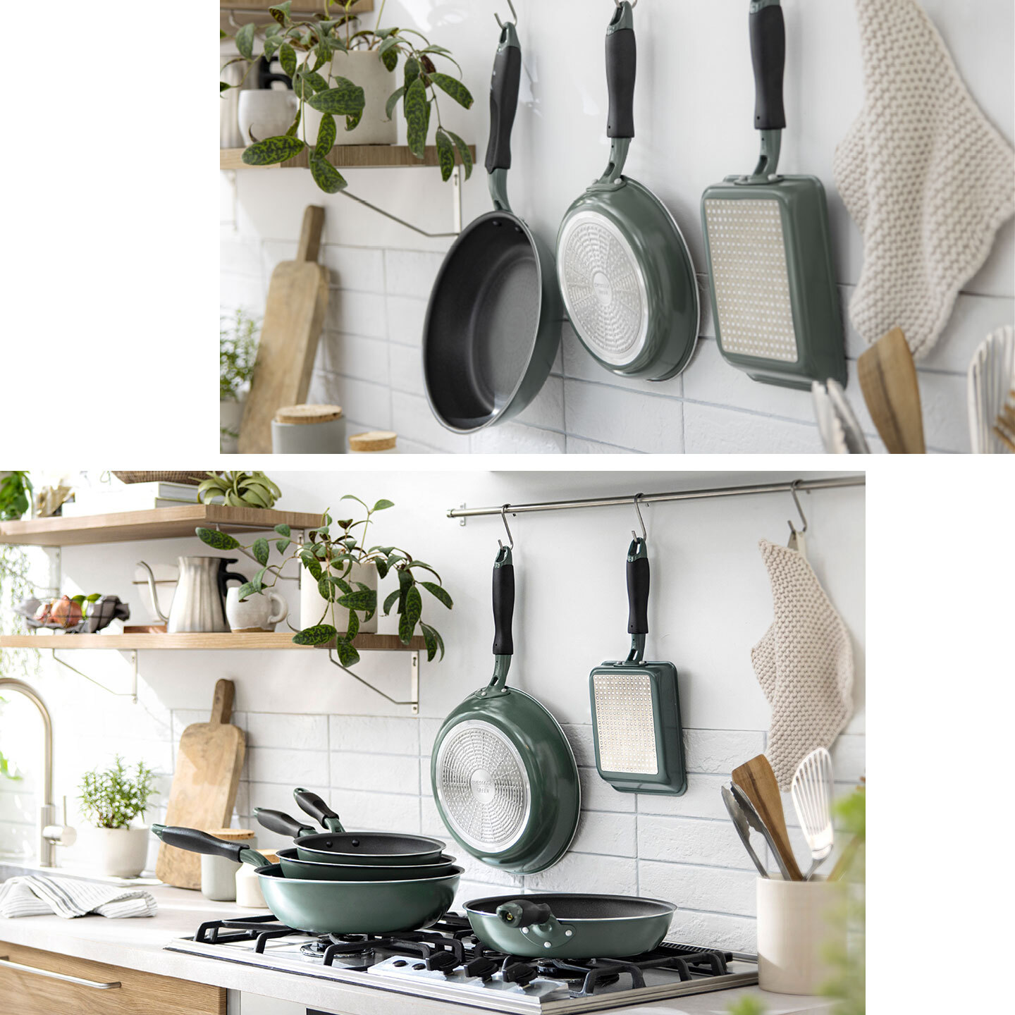 フライパン evercook GREEN エバークック グリーン 24cm IH ガス EGIFPL24GR ドウシシャ DOSHISHA PFAS フッ素 有害物質 フリー 不使用 安全 軽い 浅型 中型 鍋 おしゃれ かわいい くっつかない こびりつかない 焦げ付かない 長持ち 500日保証 調理器具 ギフト プレゼント