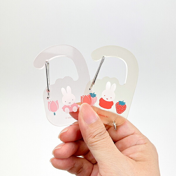 ミッフィー miffy アクリルカラビナ ピンク キーホルダー STRAWBERRY&TULIP 日本製