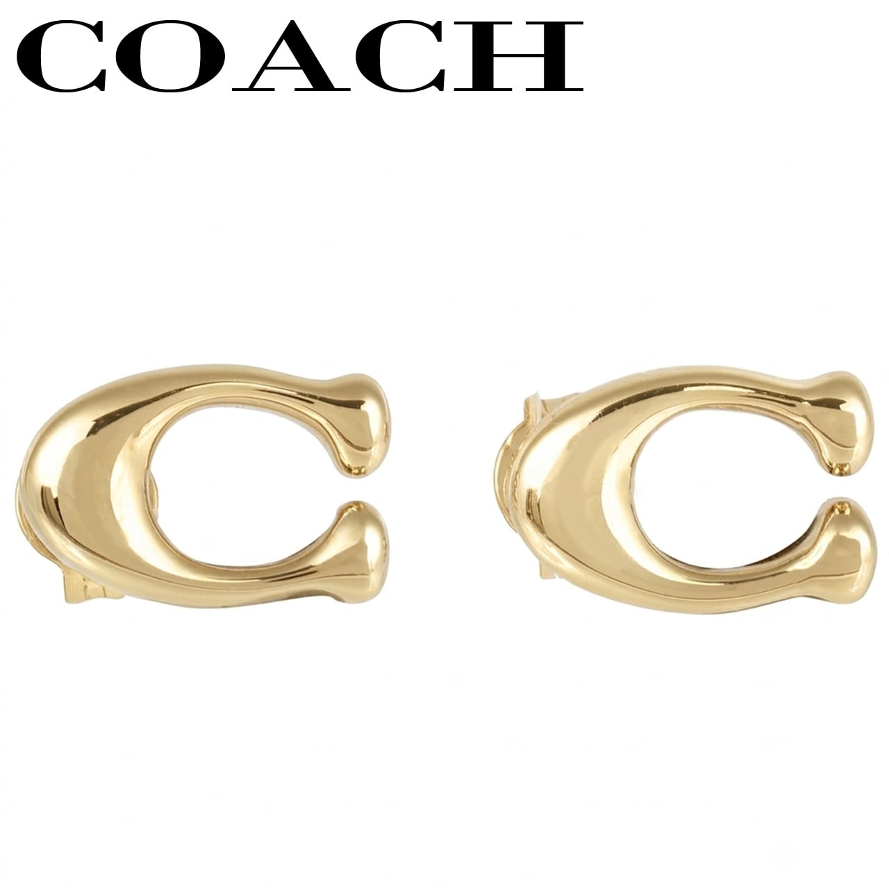 コーチ ピアス シグネチャー 女性 レディース ゴールド シルバー COACH 選べる2カラー 【369816GLD710 369816RHO030】 ジュエリー アクセサリー 【ラッピング無料 誕生日 お祝い プレゼント ギフト 贈り物】