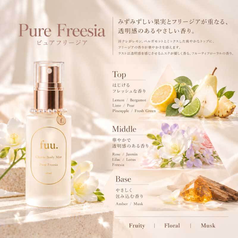 【選べるカード】ボディミスト ギフトセットfuu. 60ml 日本製 ポーチ付き 送料無料 レディース フレグランスミスト 香水代わり ほのかに香る 誕生日プレゼント 女性 女友達 お礼 退職祝い 送別会 クリスマス おしゃれ かわいい 巾着 紙袋