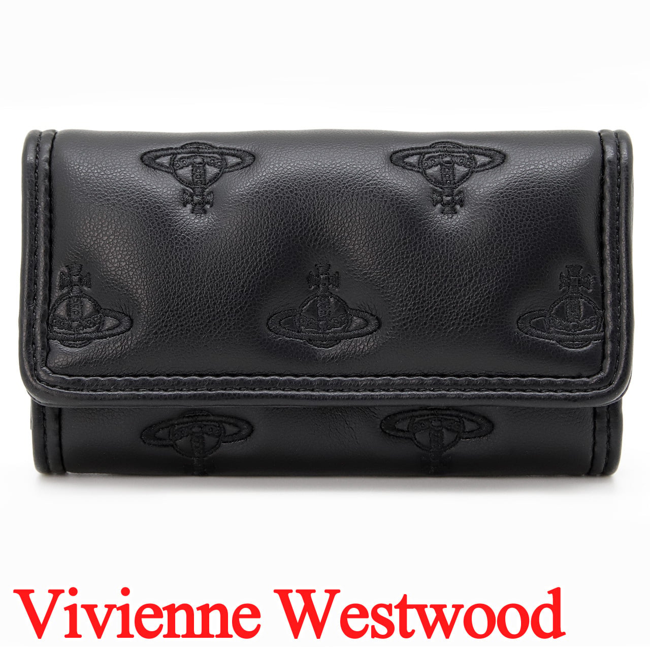 ヴィヴィアンウエストウッド キーケース キーホルダー レディース メンズ 男女兼用 キーリング Vivienne Westwood ヴィヴィアン マルチオーブ型押し ブラック VW4298 (5115003RW-S002K-N201) 【2026年秋冬モデル】 【ラッピング無料 誕生日 お祝い プレゼント ギフト 贈り物】