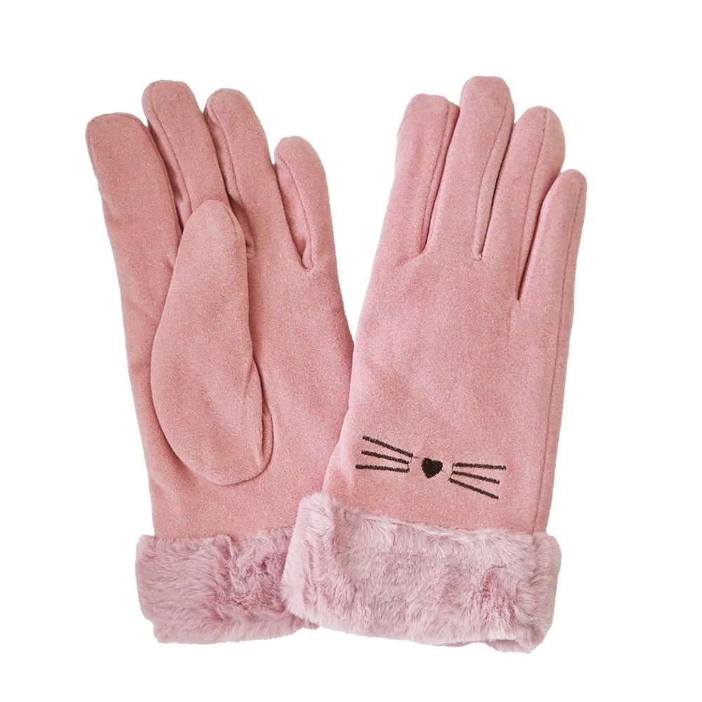 【即日発送】猫ひげ裏ボアグローブ 手袋 レディース 裏ボア 冬 暖かい ふわふわ 猫 ねこ ネコ かわいい 防寒 グローブ もこもこ フェイクファー 手袋 おしゃれ ミトン 通勤 通学 プレゼント ギフト クリスマス 誕生日 ベージュ ピンク グレー ブラック 保温 防寒手袋