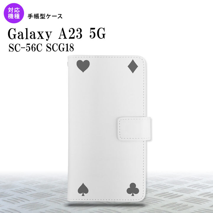 Galaxy A23 GalaxyA23 手帳型スマホケース カバー トランプ 四隅 グレー 2022年 10月発売 nk-004s-a23-dr521
