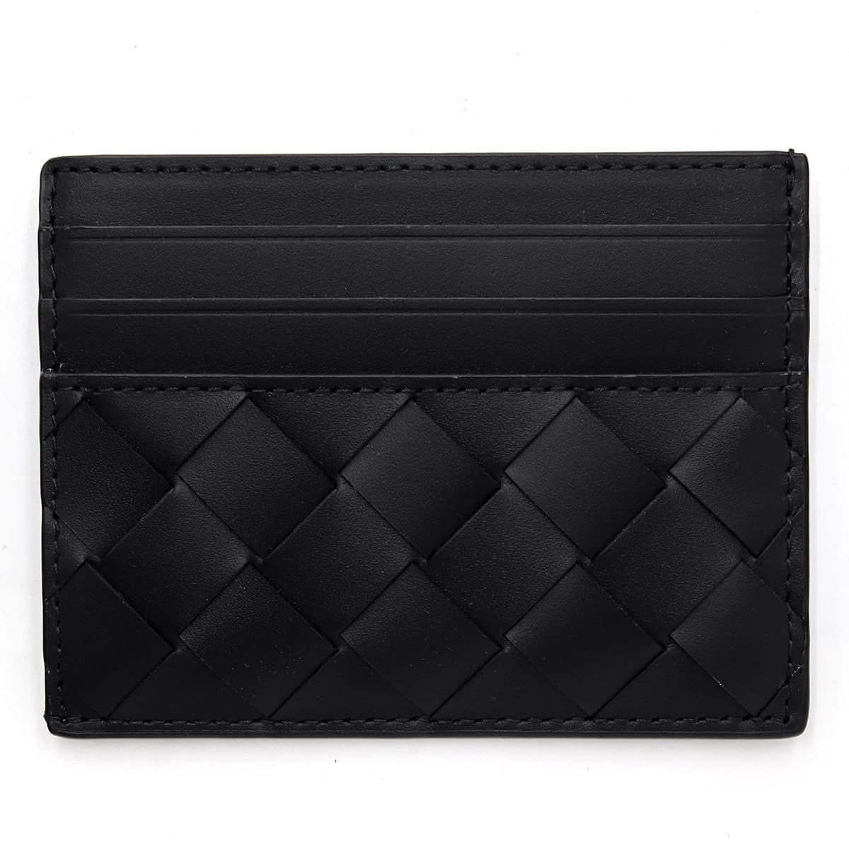 ボッテガヴェネタ BOTTEGA VENETA カードケース イントレチャート ブラック 黒 メンズ レディース 本革 カーフレザー 薄型 スリム カード入れ 6枚収納 名刺入れ カードホルダー 635057 V3US3 8803