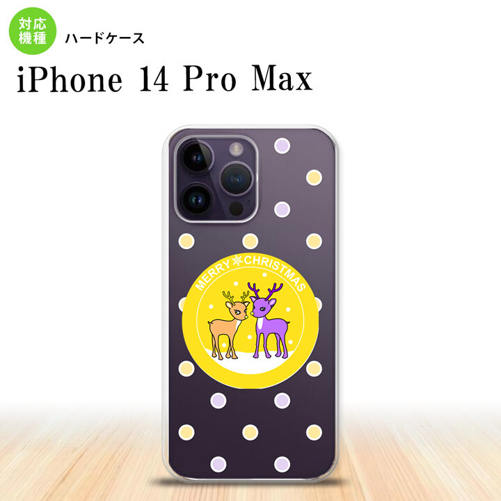 iPhone14 ProMax iPhone14 Pro Max スマホケース 背面ケース ハードケース トナカイ ワッペン 黄 2022年 9月発売 nk-i14pm-622