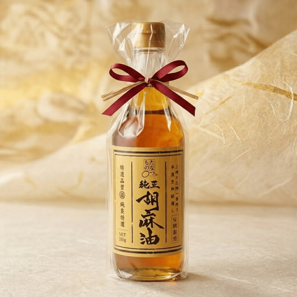 送料無料 本数選べる！ たなつもの 純正胡麻油 (大) 330g 一番搾り 福島　ごま油　ゴマ油