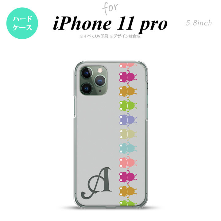 iPhone11Pro iPhone11 Pro スマホケース ハードケース カエル かえる 帯 B グレー +アルファベット メンズ レディース nk-i11p-672i