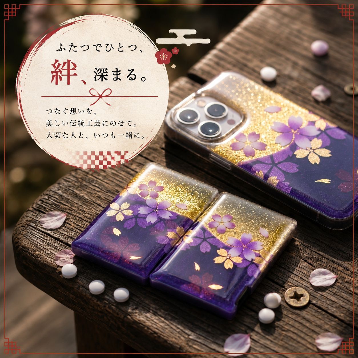 匠の技！和柄ペアMINTIAケース「可」ミンティア フリスク 名入れ 職人 手作り ハンドメイド 送料無料 伝統工芸 桜 和モダン 和風 和雑貨 ギフト プレゼント