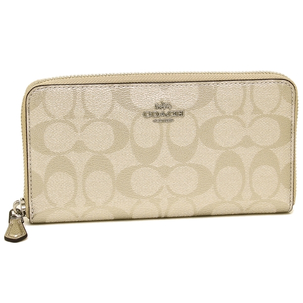 コーチ 財布 アウトレット Coach F39670 Svpl アコーディオン ジップ ウォレット シグネチャー キャンバス レディース 長財布 プラチナム 白 Axes アクセス ギフトモール店 プレゼント ギフトのギフトモール