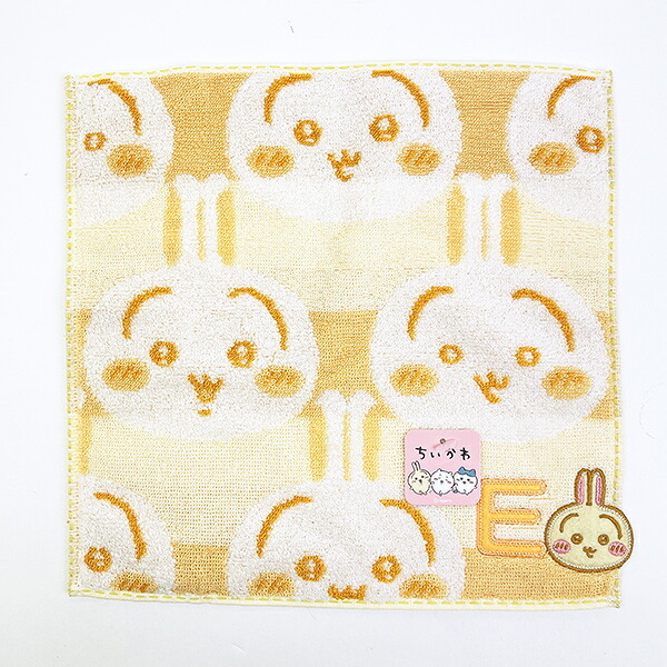 ちいかわ うさぎ イニシャル タオルハンカチ(E)