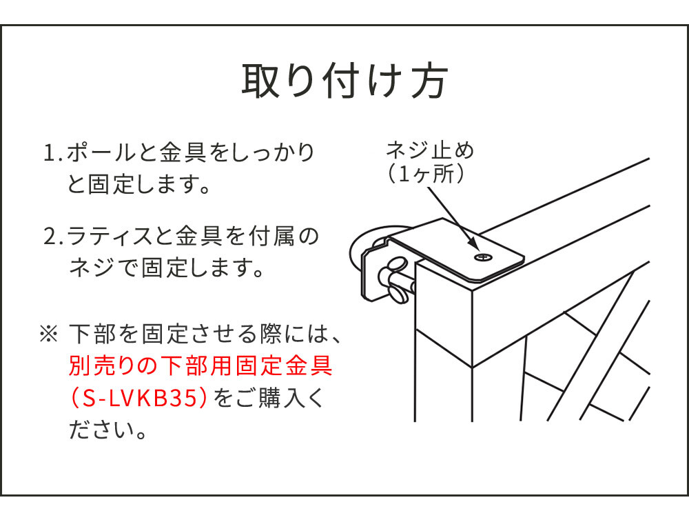 ガーデン エクステリア ラティス・フェンス壁面用固定金具 リング型 上部2個 S-LVKT35-2P 新生活