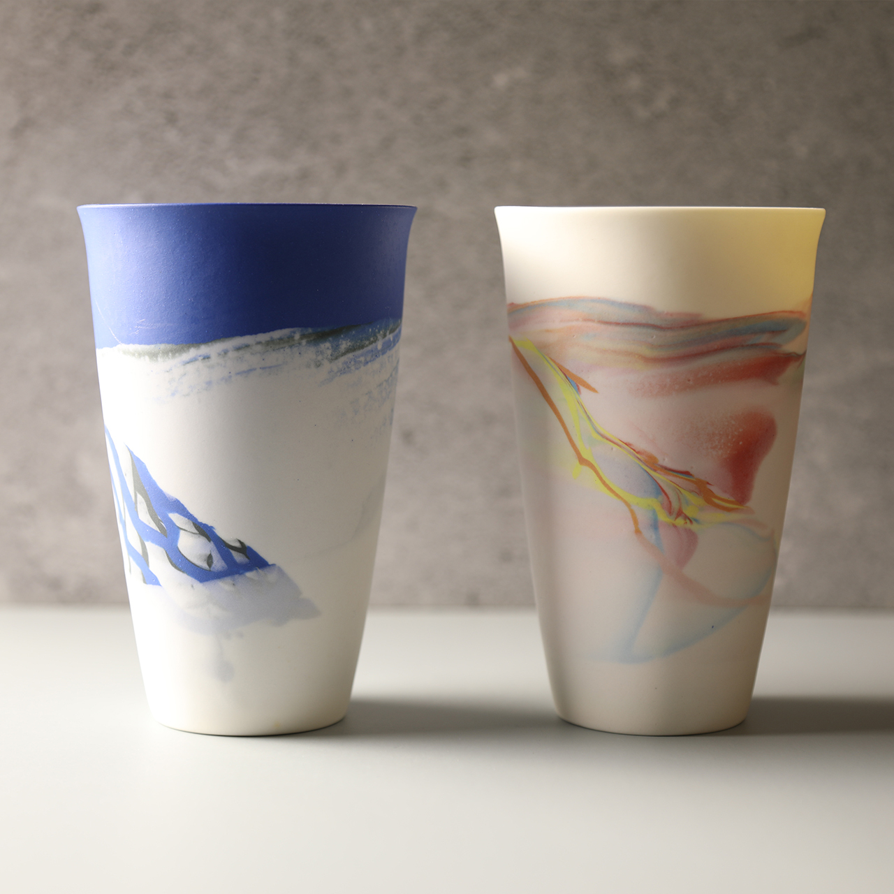 【手に馴染むうすはりグラス　セット　marble　300ml　北川和喜】　酒器 和食器 薄い ドリンクグラス 家飲み グッズ タンブラー おしゃれ ビアグラス ビール ギフト プレゼント 結婚祝い 引き出物 お祝い 内祝い 日本製 定番 人気