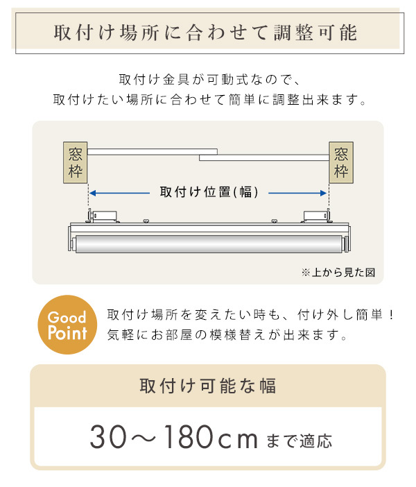 カーテン 窓まわり 壁に穴開けない 突っ張り式 ロールスクリーン 180 ×180 採光タイプ つっぱり ロール 取り付け 簡単 おしゃれ レール 賃貸 後付け 幅180ｃｍ 間仕切り