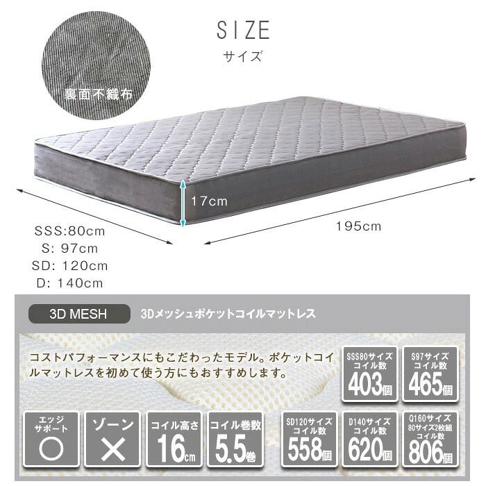 ベッド 寝具 マットレスセット 棚付き グレーマットレス デザイン ポケットコイルマットレスセット グレー コンセント付き 床下スペース ブラック ホワイト 宮付き モダン 新生活 北欧 ダブル
