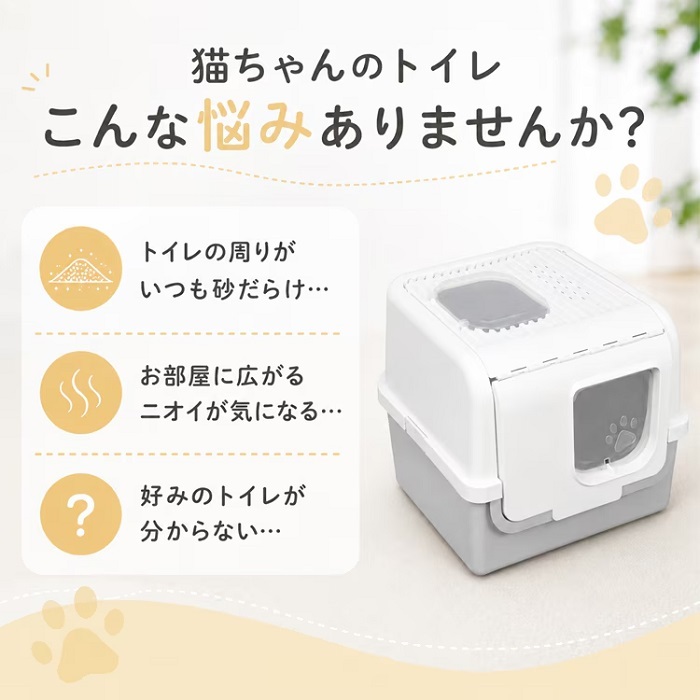 猫用トイレ 室内用 後処理用 3way対応 2カラー 砂とび防止 お掃除ラクラク しつけ ネコ砂 愛猫 仔猫 子猫 成猫 室内 排便 排泄 簡単処理 清潔 水洗いOK ネコ 新発売 新商品 即納