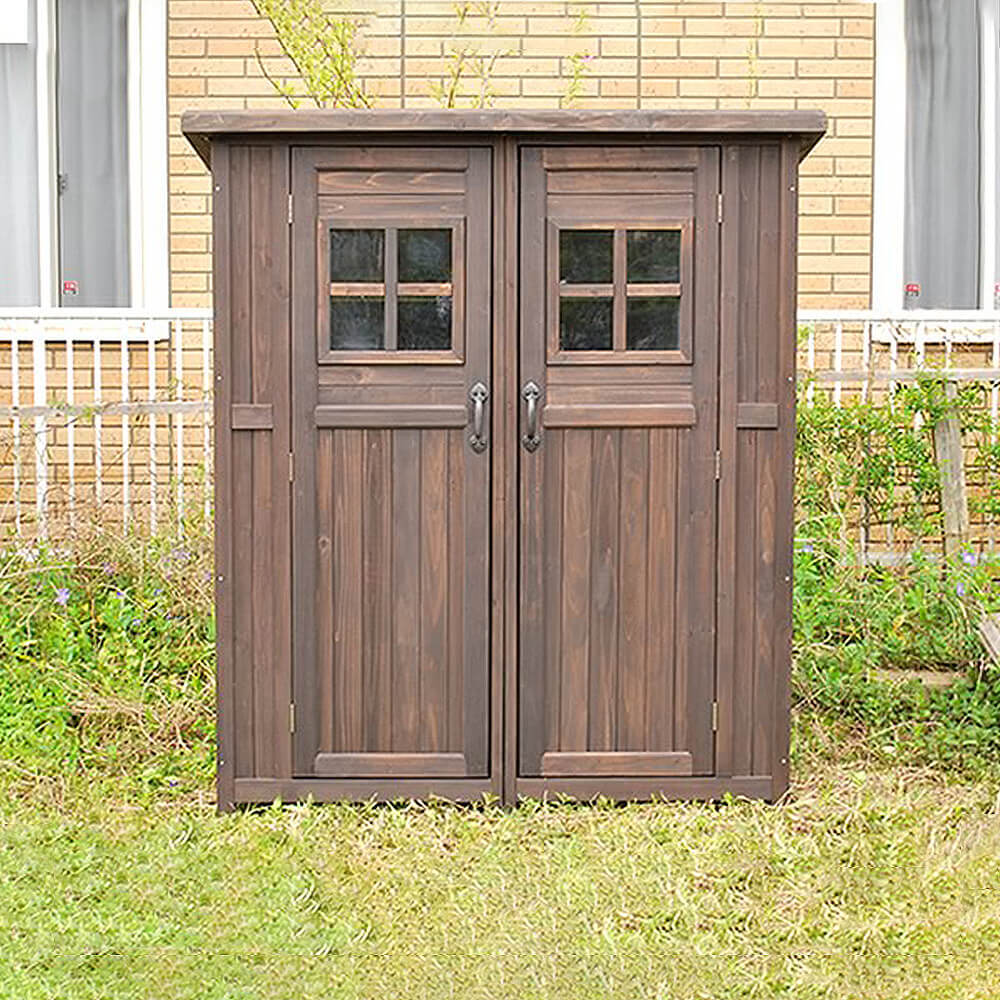 カントリー小屋 物置 倉庫 収納庫 天然木 木製 庭 物入れ おしゃれ 大型 北欧 ナチュラル ガーデニング キャンプ スポーツ 屋外 家具 ライトブラウン ダークブラウン ナチュラル シンプル 北欧 レトロ 西海岸 ミッドセンチュリ
