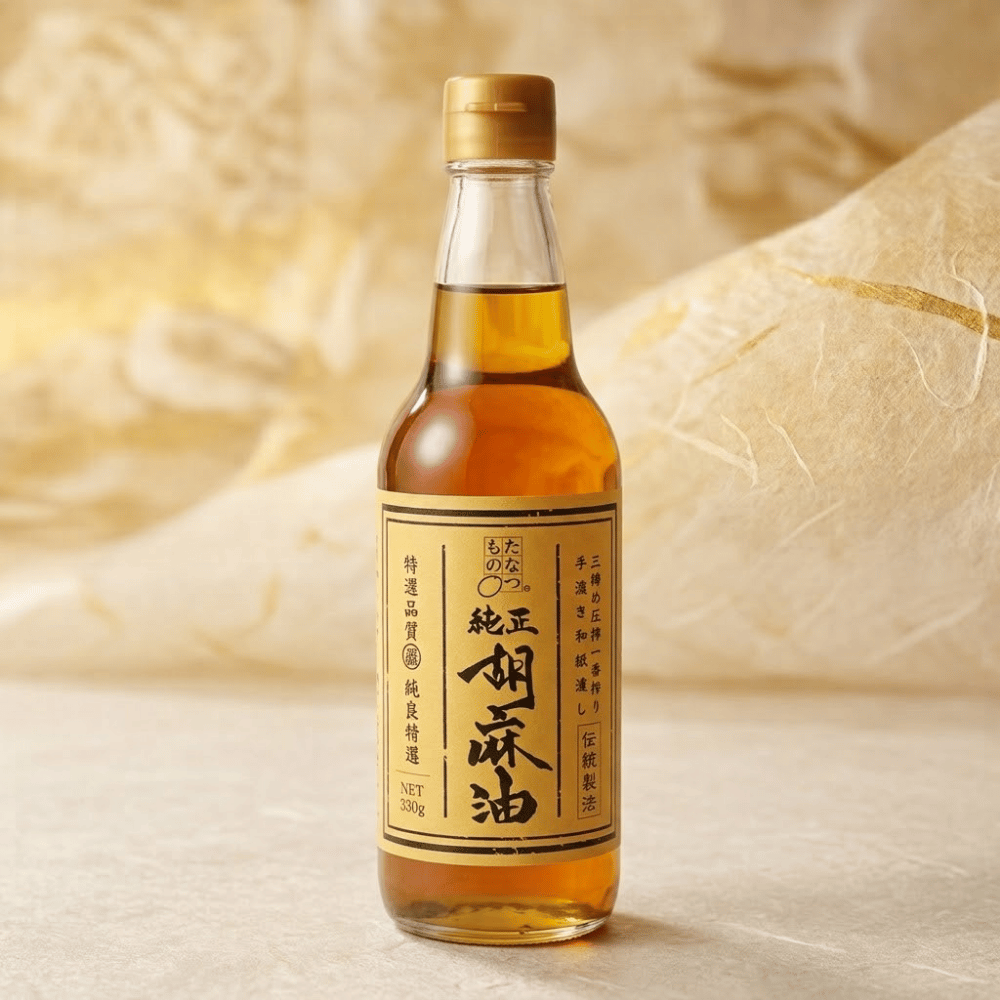 送料無料 本数選べる！ たなつもの 純正胡麻油 (大) 330g 一番搾り 福島　ごま油　ゴマ油