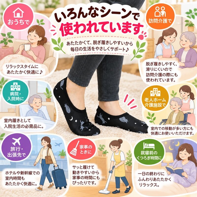 ★新作入荷★ カバーソックス ぽかぽか ソックス 靴下 暖かい レディース  靴下カバー ルームソックス ねこ フラワー ぽかぽかソックス あったか 北欧 旅行 冬 フットカバー 滑り止め付き かわいい 裏起毛 裏ボア あったかい ネコ ショート 介護 訪問 3D 立体