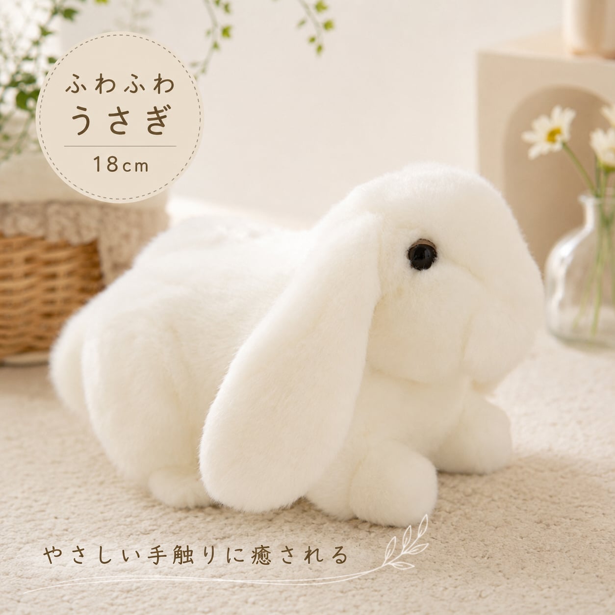 18CM ウサギ ぬいぐるみ リアル 動物 兎 アニマル ふわふわ かわいい 置物 インテリア 子供 おもちゃ ごっこ遊び 誕生日 プレゼント ギフト 癒し