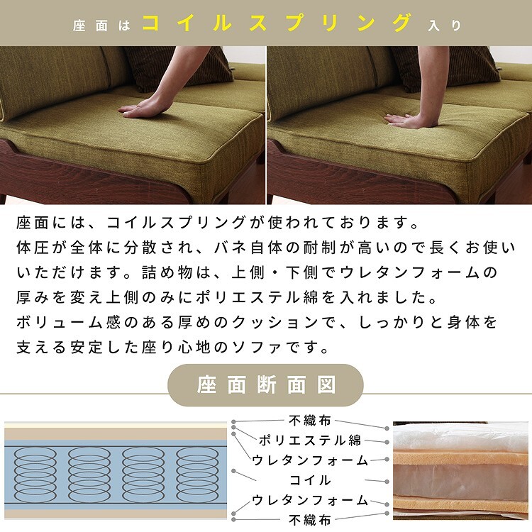 ソファ 座椅子 単品 ファブリック TURM トゥルム 3人掛け