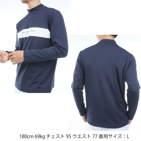 トミーヒルフィガー ゴルフ メンズ ベア天 長袖モックシャツ TOMMY HILFIGER THMA664 2026年秋冬モデル お誕生日祝い お祝い 記念品 お父さん 父の日 彼氏 男性 30代 40代 50代 60代  還暦祝い 敬老の日 人気プレゼント プレゼント
