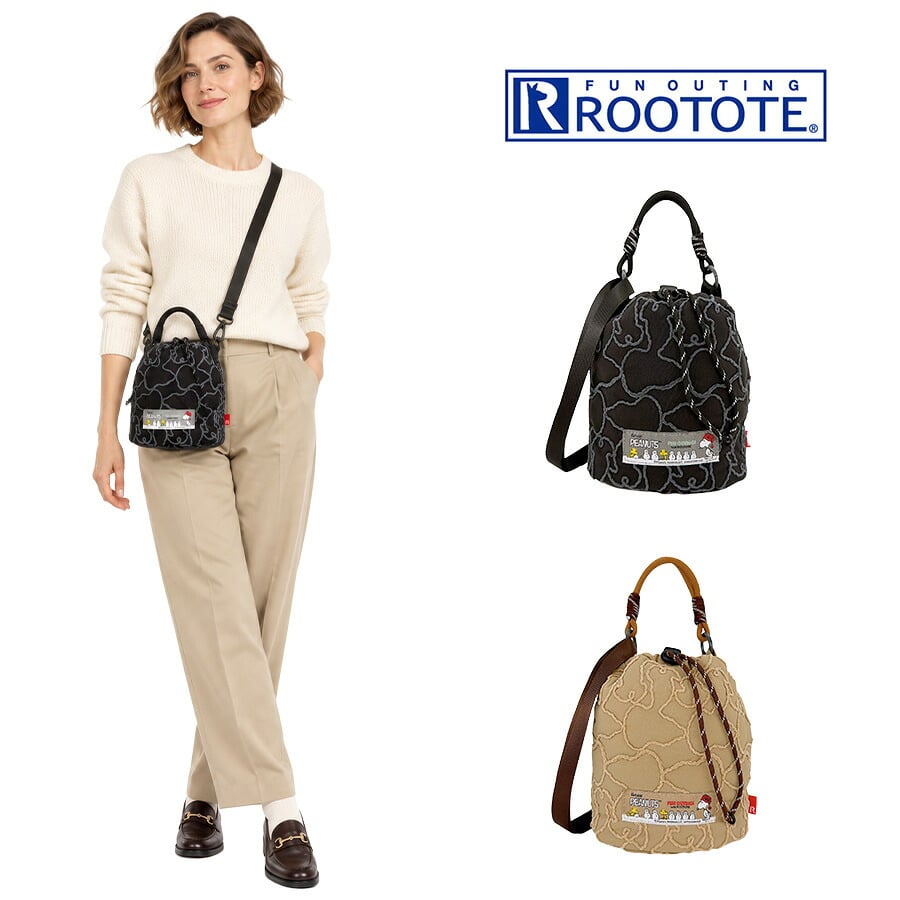 ROOTOTE ルートート IP.ベビールーキンチャク.キルト.ピーナッツ1N ショルダー 斜め掛け スヌーピー レディース 普段使い 使いやすい かばん カバン 鞄 バッグ