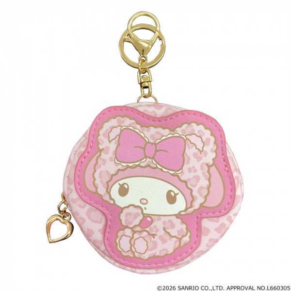 サンリオ ダイカットコインケース マイメロディ 小銭入れ 小物入れ ポーチ キャラクター グッズ 合成皮革 丸型 レオパード柄 おしゃれ かわいい レディース キッズ プレゼント ギフト サンリオ正規ライセンス品