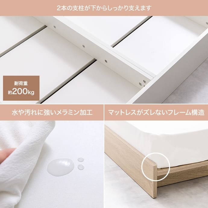 ベッド 寝具 セミダブル ヘッドボード コンセント付き ロー ボンネルマットレス付き ナチュラル ホワイト 北欧風 韓国風 ソファ プレゼント 新築祝 一人暮らし シンプル おしゃれ モダン 寝室 ホテル インテリア家具