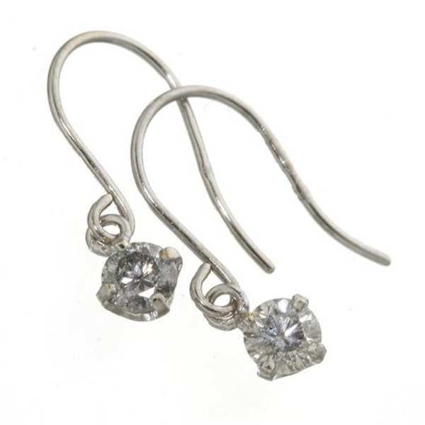 ダイヤモンドピアス 18金 K18 レディース 0.2ct フックピアス ホワイトゴールド 揺れる 華奢 上品 シンプル 記念日 プレゼント ギフト ジュエリー アクセサリー