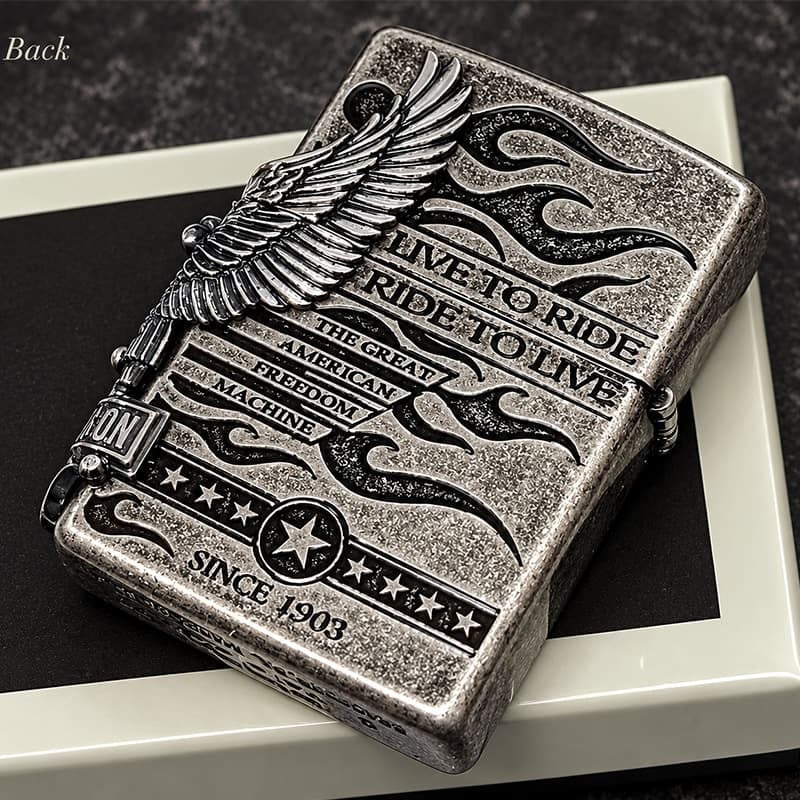 ZIPPO ハーレー ダビッドソン ジッポ ライター アンティークシルバー 銀古美 3面大型メタル 鷲 HARLEY-DAVIDSON 日本国内限定モデル かっこいい メンズ ギフト