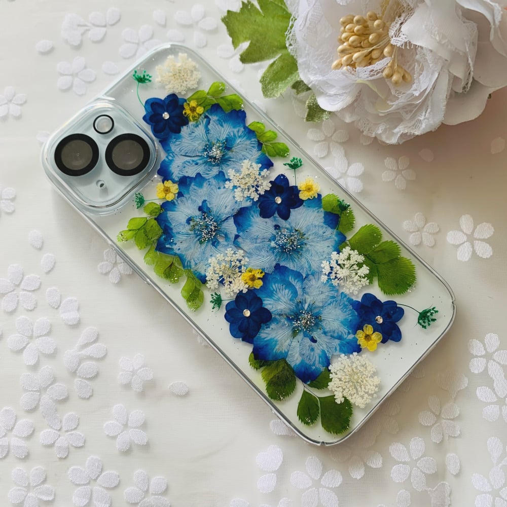 【ほぼ全機種対応スマホケース❁】押し花スマホケース NO.806（着日指定不可） 押し花＆レジン iPhone/Xperia/AQUOS/Galaxy他