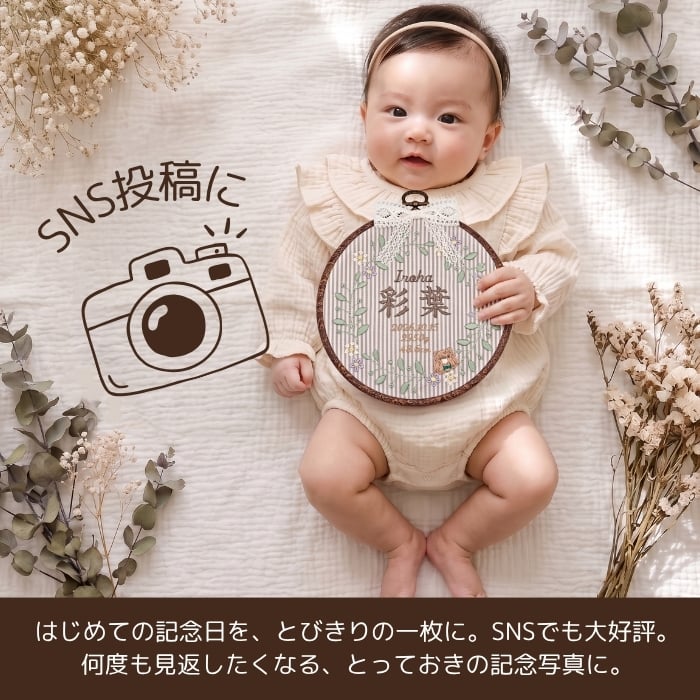 命名書 刺繍 刺しゅう おしゃれ 男の子 女の子 フレンチガーリー ストライプ くま テディベア ブラウン 丸型 メモリアル刺繍フレーム オーダー 名前 箱 かわいい 可愛い 送料無料 名前旗 命名式 ベビー 名入れ お七夜 お宮参り 100日記念 七五三 節句 誕生日 出産祝い 英語