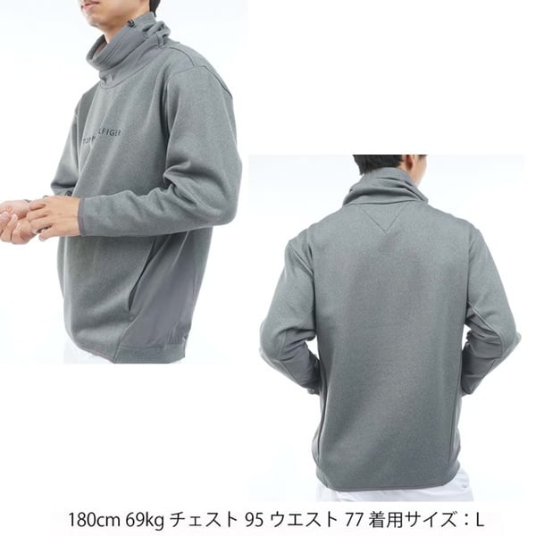 トミーヒルフィガー ゴルフ メンズ ネックウォーマー付 スウェット TOMMY HILFIGER THMA678 2026年秋冬モデル お誕生日祝い お祝い 記念品 お父さん 父の日 彼氏 男性 30代 40代 50代 60代  還暦祝い 敬老の日 人気プレゼント プレゼント